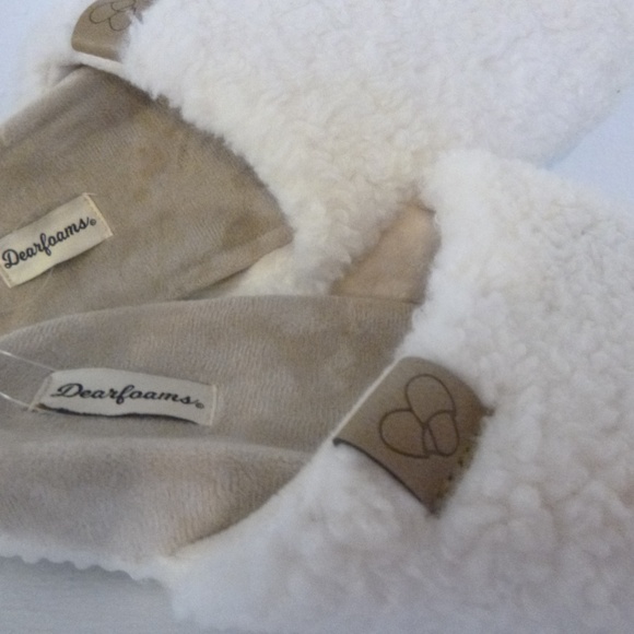 DEARFOAMS SO SOFT FLUFF SLIPPERS sz-7-8 VELVETY LINING NEW - Picture 7 of 10
